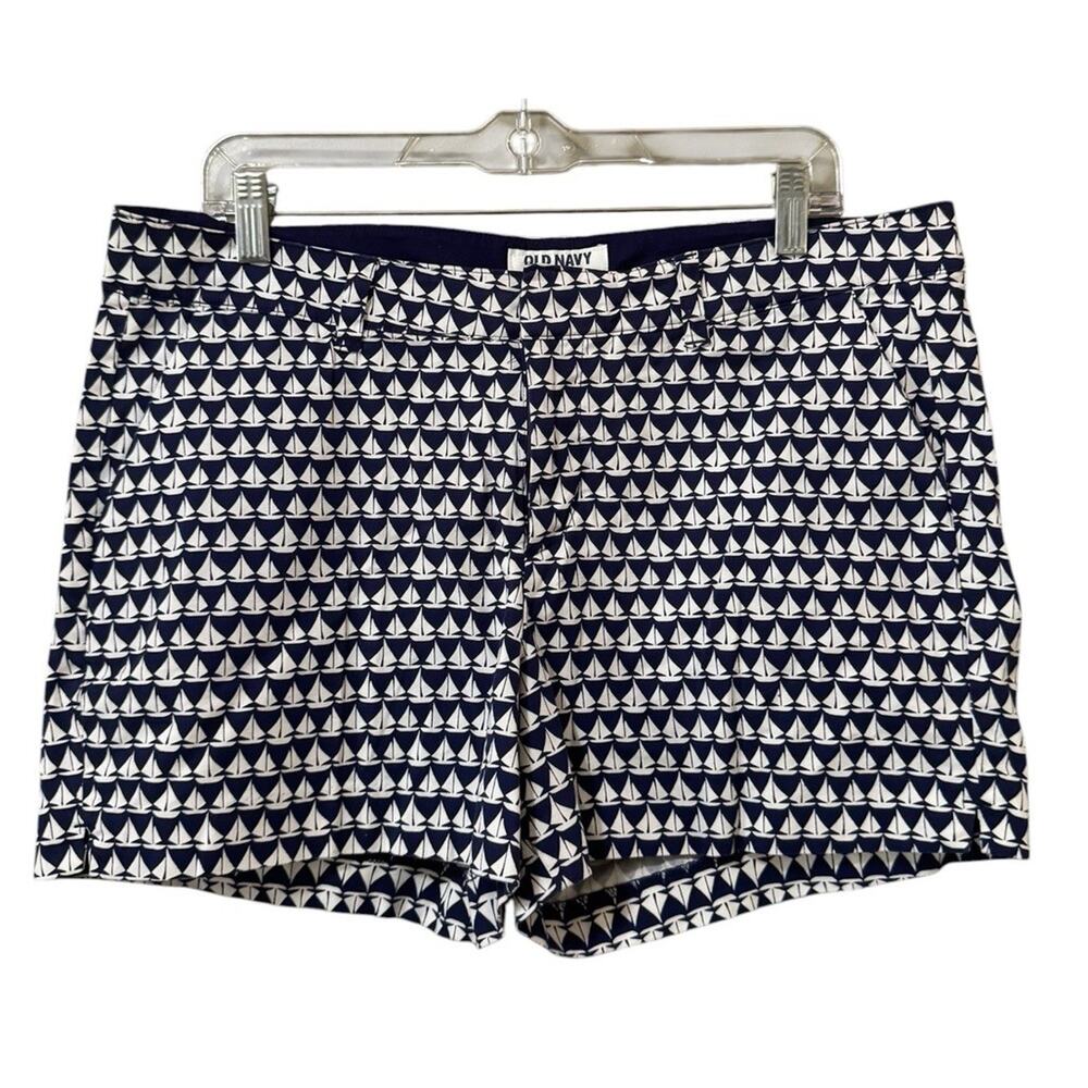 Old Navy Women Size 12 Boat Printed Shorts Nautical Beach Cruise Vacation Travel